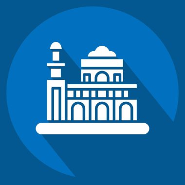 İkon Manila. Başkent sembolüyle ilgili. Uzun gölge tarzı. Basit dizayn edilebilir. Basit resimleme