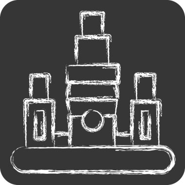 Icon Taipei. Başkent sembolüyle ilgili. Tebeşir stili. Basit dizayn edilebilir. Basit resimleme