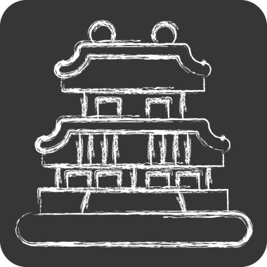 Simge Seul. Başkent sembolüyle ilgili. Tebeşir stili. Basit dizayn edilebilir. Basit resimleme