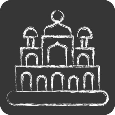 Yeni Delhi ikonu. Başkent sembolüyle ilgili. Tebeşir stili. Basit dizayn edilebilir. Basit resimleme