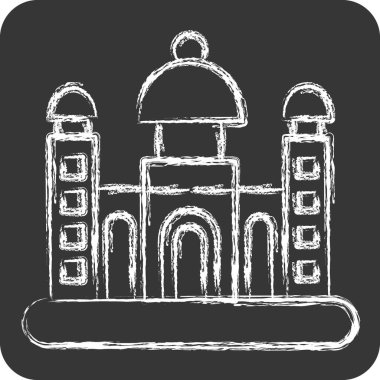 İkona Dhaka. Başkent sembolüyle ilgili. Tebeşir stili. Basit dizayn edilebilir. Basit resimleme