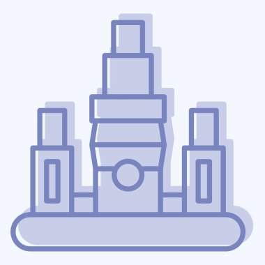 Icon Taipei. Başkent sembolüyle ilgili. İki ton stili. Basit dizayn edilebilir. Basit resimleme