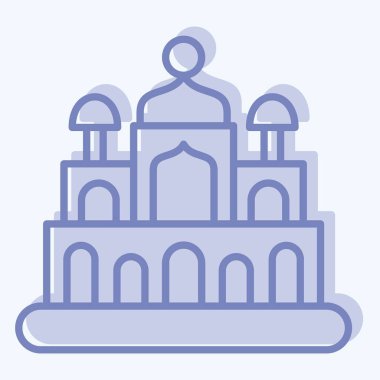 Yeni Delhi ikonu. Başkent sembolüyle ilgili. İki ton stili. Basit dizayn edilebilir. Basit resimleme