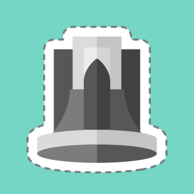 Çıkartma hattı Tahran 'ı kesti. Başkent sembolüyle ilgili. Basit dizayn edilebilir. Basit resimleme