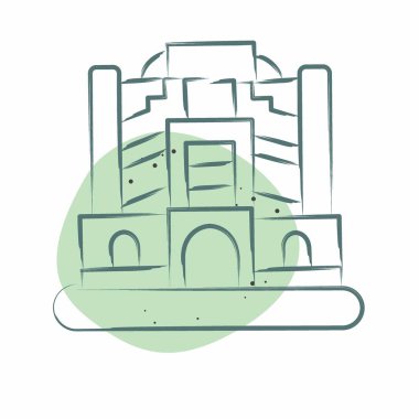 İkon Bağdat. Başkent sembolüyle ilgili. Renkli Leke Biçimi. Basit dizayn edilebilir. Basit resimleme