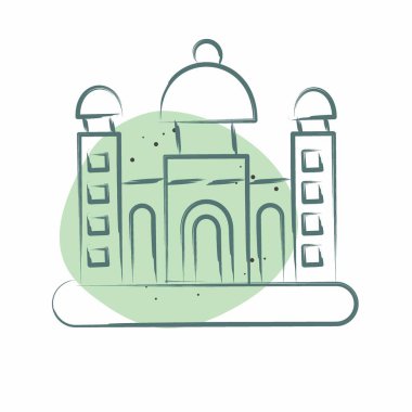 İkona Dhaka. Başkent sembolüyle ilgili. Renkli Leke Biçimi. Basit dizayn edilebilir. Basit resimleme