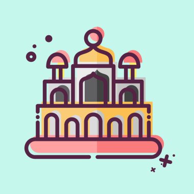 Yeni Delhi ikonu. Başkent sembolüyle ilgili. MBE tarzı. Basit dizayn edilebilir. Basit resimleme