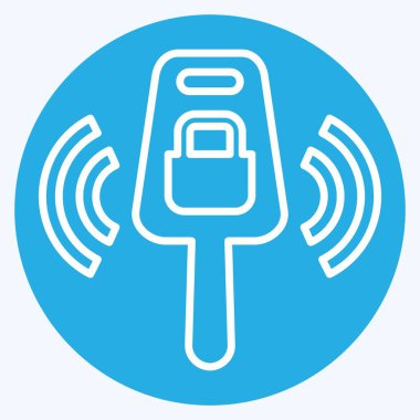 Simge Anahtarı. Otomotiv sembolü. Mavi gözlü. Basit dizayn edilebilir. Basit resimleme