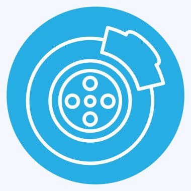 Simge freni. Otomotiv sembolü. Mavi gözlü. Basit dizayn edilebilir. Basit resimleme