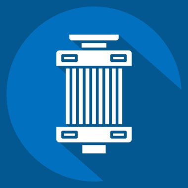 Simge Filtresi. Otomotiv sembolü. Uzun gölge tarzı. Basit dizayn edilebilir. Basit resimleme