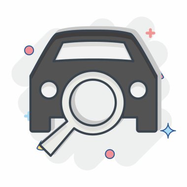 Simge Tanılama. Otomotiv sembolü. Çizgi roman. Basit dizayn edilebilir. Basit resimleme