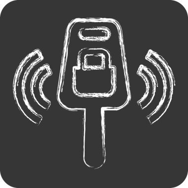 Simge Anahtarı. Otomotiv sembolü. Tebeşir stili. Basit dizayn edilebilir. Basit resimleme