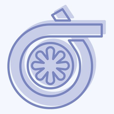 Simge Türbini. Otomotiv sembolü. İki ton stili. Basit dizayn edilebilir. Basit resimleme