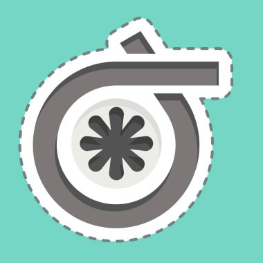 Çıkartma hattı türbini kesti. Otomotiv sembolü. Basit dizayn edilebilir. Basit resimleme