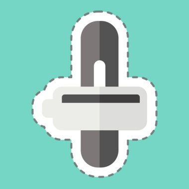 Çıkartma hattı otomatik iletimi kesti. Otomotiv sembolü. Basit dizayn edilebilir. Basit resimleme