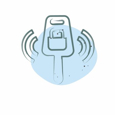 Simge Anahtarı. Otomotiv sembolü. Renkli Leke Biçimi. Basit dizayn edilebilir. Basit resimleme