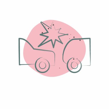 Simge kazası. Otomotiv sembolü. Renkli Leke Biçimi. Basit dizayn edilebilir. Basit resimleme