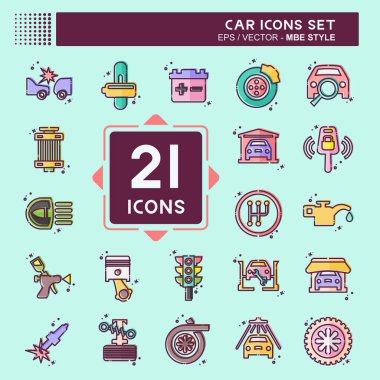 Simge Ayarlı Araba. Otomotiv sembolü. MBE tarzı. Basit dizayn edilebilir. Basit resimleme