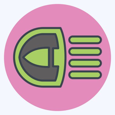 Simge ışığı. Otomotiv sembolü. renk arkadaşı stili. Basit dizayn edilebilir. Basit resimleme