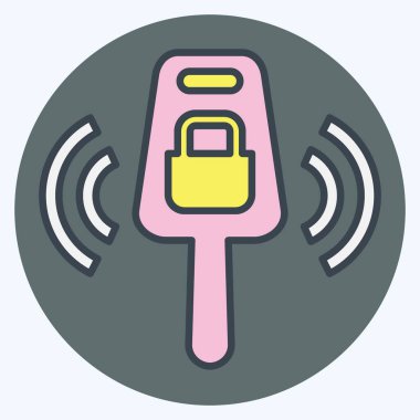 Simge Anahtarı. Otomotiv sembolü. renk arkadaşı stili. Basit dizayn edilebilir. Basit resimleme