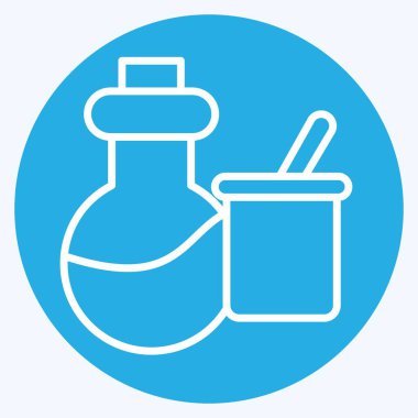 Simge Bilimi Aletleri. Biyokimya sembolüyle ilgili. Mavi gözlü. Basit dizayn edilebilir. Basit resimleme