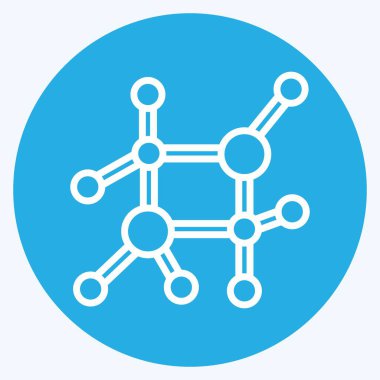 Icon Nano Teknoloji. Biyokimya sembolüyle ilgili. Mavi gözlü. Basit dizayn edilebilir. Basit resimleme