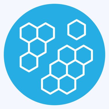 Simge moleküler. Biyokimya sembolüyle ilgili. Mavi gözlü. Basit dizayn edilebilir. Basit resimleme