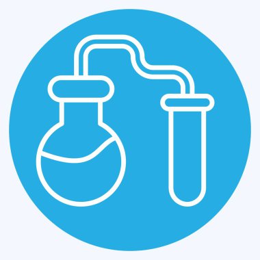 Simgesel Kimyasal Deneyler. Biyokimya sembolüyle ilgili. Mavi gözlü. Basit dizayn edilebilir. Basit resimleme