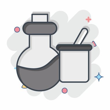 Simge Bilimi Aletleri. Biyokimya sembolüyle ilgili. Çizgi roman. Basit dizayn edilebilir. Basit resimleme