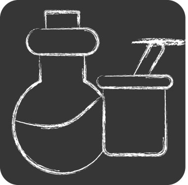 Simge Bilimi Aletleri. Biyokimya sembolüyle ilgili. Tebeşir stili. Basit dizayn edilebilir. Basit resimleme