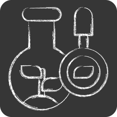 Simge biyolojisi. Biyokimya sembolüyle ilgili. Tebeşir stili. Basit dizayn edilebilir. Basit resimleme