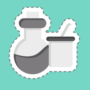 Çıkartma hattı Bilim Enstrümanlarını kesti. Biyokimya sembolüyle ilgili. Basit dizayn edilebilir. Basit resimleme