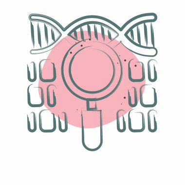 Simgesel Genetik Kod. Biyokimya sembolüyle ilgili. Renkli Leke Biçimi. Basit dizayn edilebilir. Basit resimleme