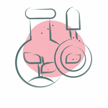 Simge biyolojisi. Biyokimya sembolüyle ilgili. Renkli Leke Biçimi. Basit dizayn edilebilir. Basit resimleme