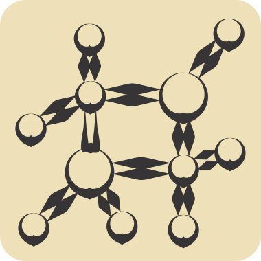 Icon Nano Teknoloji. Biyokimya sembolüyle ilgili. El çizimi tarzı. Basit dizayn edilebilir. Basit resimleme