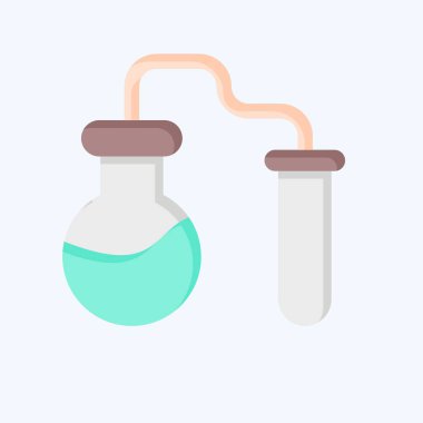 Simgesel Kimyasal Deneyler. Biyokimya sembolüyle ilgili. Düz stil. Basit dizayn edilebilir. Basit resimleme