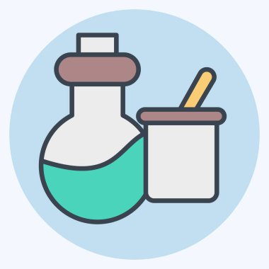 Simge Bilimi Aletleri. Biyokimya sembolüyle ilgili. renk arkadaşı stili. Basit dizayn edilebilir. Basit resimleme