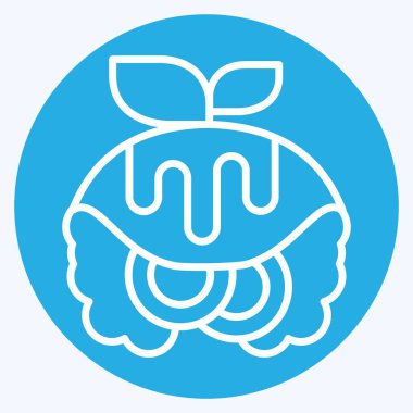 Simge omleti. Kahvaltı sembolüyle ilgili. Mavi gözlü. Basit dizayn edilebilir. Basit resimleme