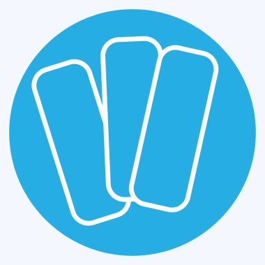 Simge pastırması. Kahvaltı sembolüyle ilgili. Mavi gözlü. Basit dizayn edilebilir. Basit resimleme