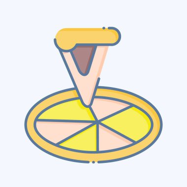 Simgesel Pizza. Kahvaltı sembolüyle ilgili. Karalama stili. Basit dizayn edilebilir. Basit resimleme