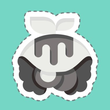 Çıkartma çizgisi Omlet 'i kesti. Kahvaltı sembolüyle ilgili. Basit dizayn edilebilir. Basit resimleme