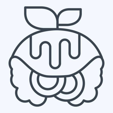 Simge omleti. Kahvaltı sembolüyle ilgili. Sıra tarzı. Basit dizayn edilebilir. Basit resimleme