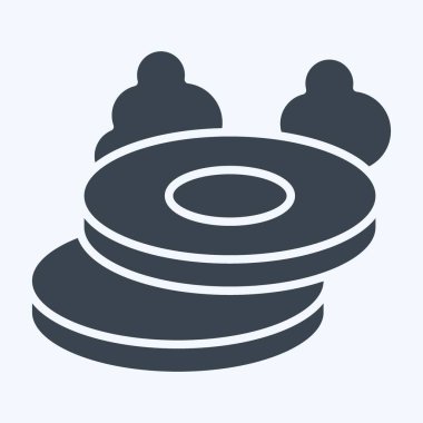 İkon Biftek. Kahvaltı sembolüyle ilgili. Kabartma tarzı. Basit dizayn edilebilir. Basit resimleme