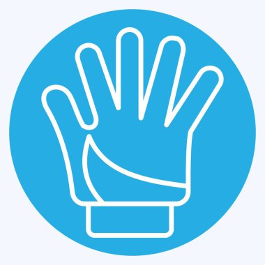 Bisiklet sembolüyle ilgili simge eldiveni. Mavi gözlü. Basit dizayn edilebilir. Basit resimleme