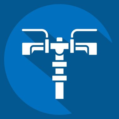 Bisiklet sembolüyle ilgili simge tutuşu. Uzun gölge tarzı. Basit dizayn edilebilir. Basit resimleme