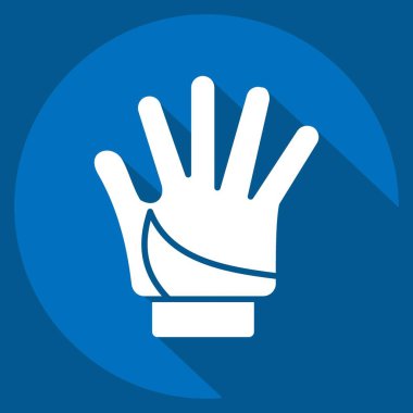 Bisiklet sembolüyle ilgili simge eldiveni. Uzun gölge tarzı. Basit dizayn edilebilir. Basit resimleme