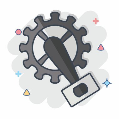 Bisiklet sembolüne bağlı simge pedalı. Çizgi roman. Basit dizayn edilebilir. Basit resimleme