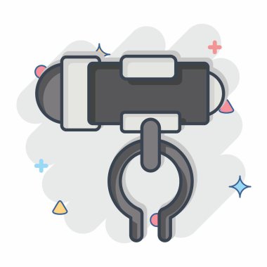 Bisiklet sembolüyle ilgili simge feneri. Çizgi roman. Basit dizayn edilebilir. Basit resimleme