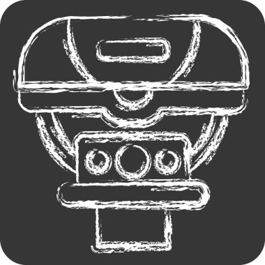 Bisiklet sembolüyle ilgili simge ışığı. Tebeşir stili. Basit dizayn edilebilir. Basit resimleme