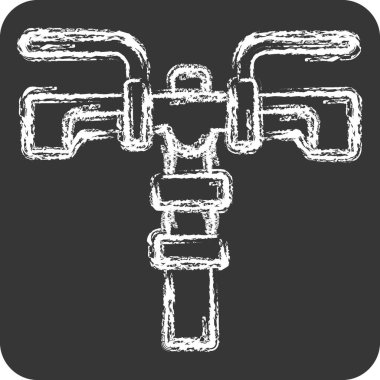 Bisiklet sembolüyle ilgili simge tutuşu. Tebeşir stili. Basit dizayn edilebilir. Basit resimleme